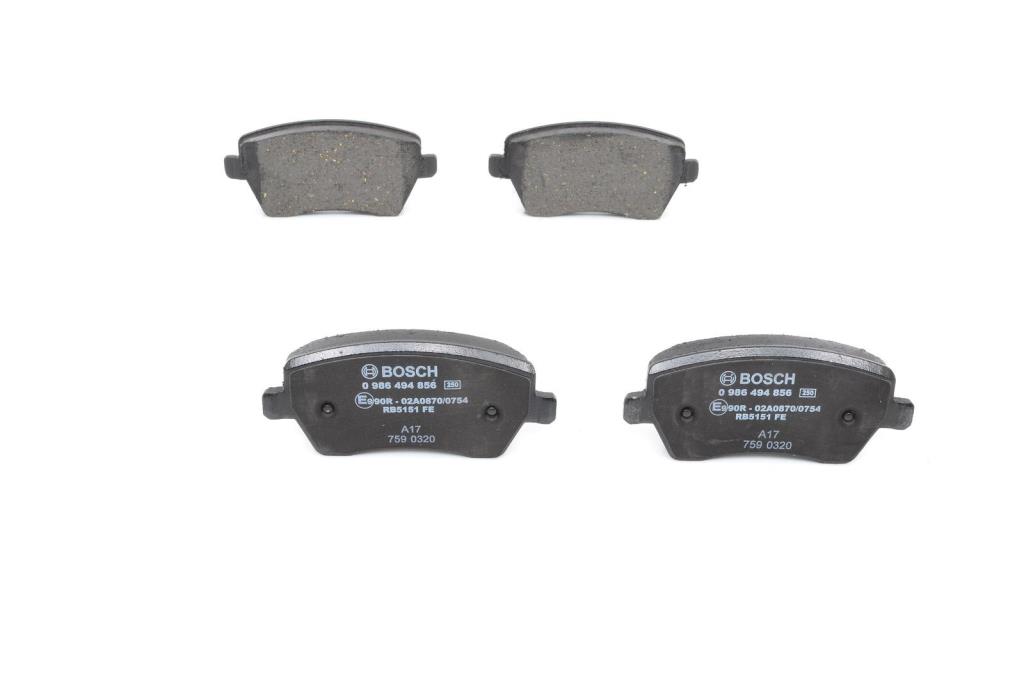 Jeu de 4 plaquettes de frein BOSCH ref. 0 986 494 856