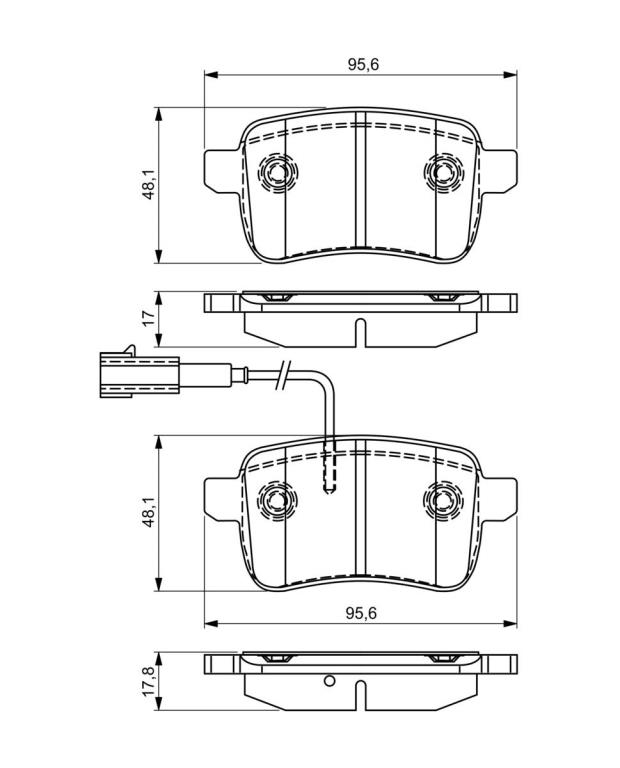 Jogo de 4 pastilhas de travão BOSCH ref. 0 986 495 305