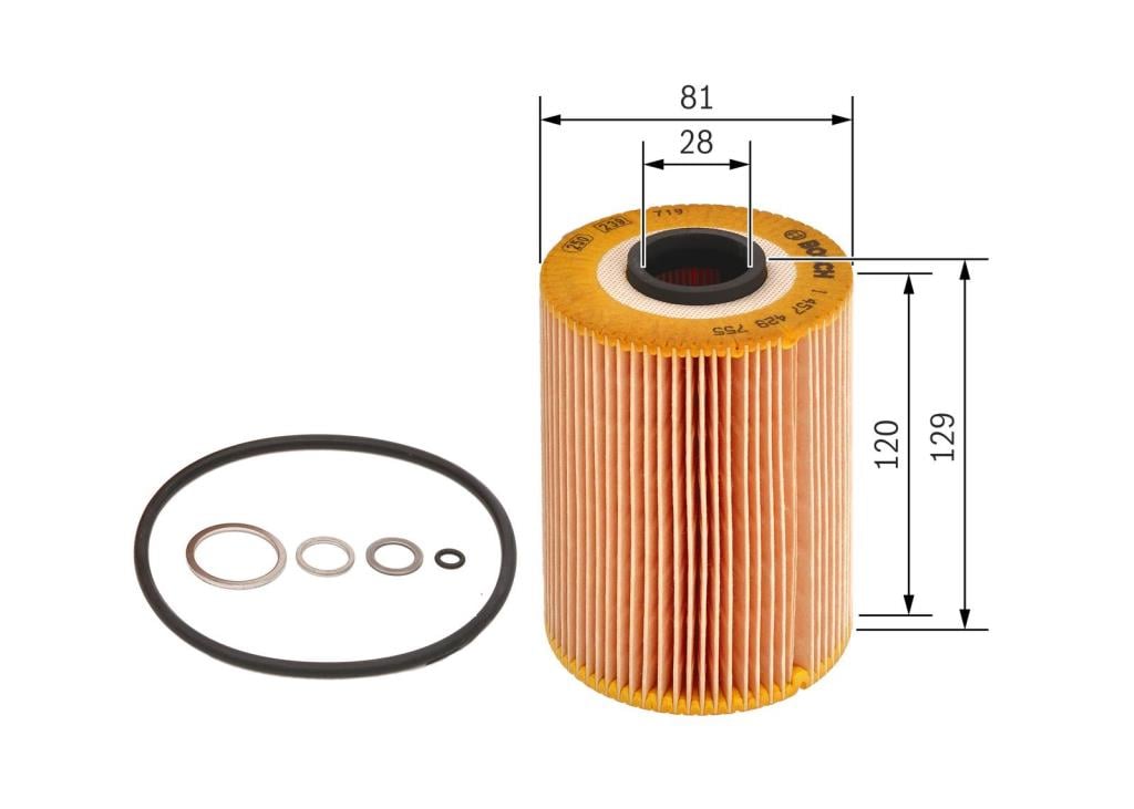Filtro de óleo BOSCH 1 457 429 755
