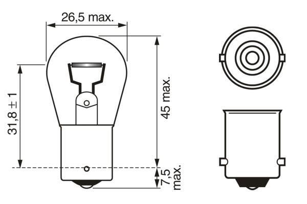 Ampoule BOSCH 2 ✕ P21W - ref. 1 987 301 017