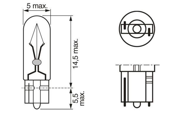 Ampoule BOSCH 2 ✕ W2,3W - ref. 1 987 301 024