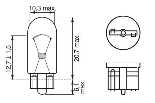 Ampoule BOSCH 2 ✕ W5W - ref. 1 987 301 026