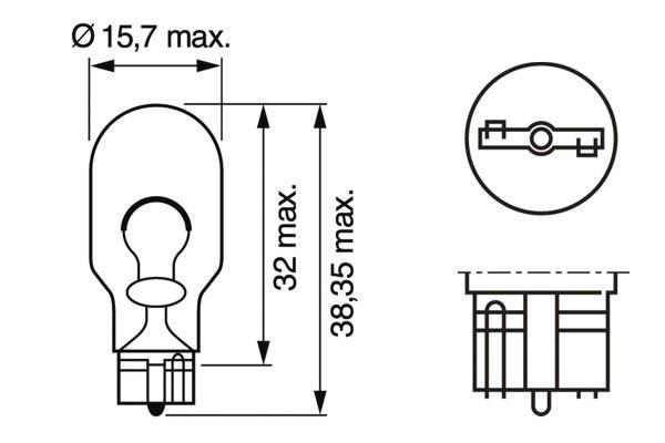 Ampoule BOSCH 2 ✕ W16W - ref. 1 987 301 049