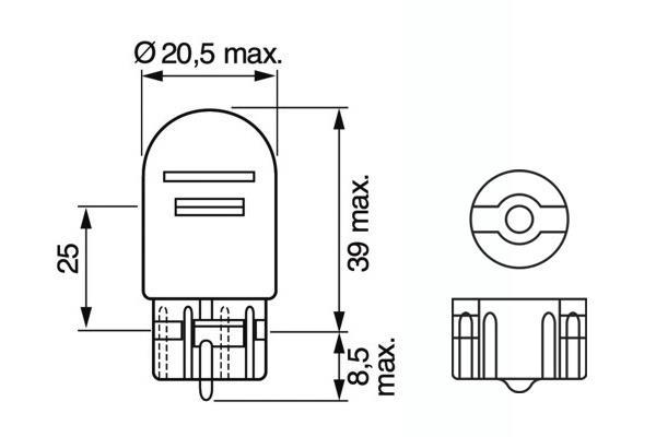 Ampoule BOSCH 2 ✕ W21/5W - ref. 1 987 301 079