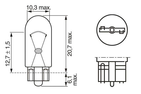 Ampoule BOSCH 2 ✕ WY5W - ref. 1 987 301 095