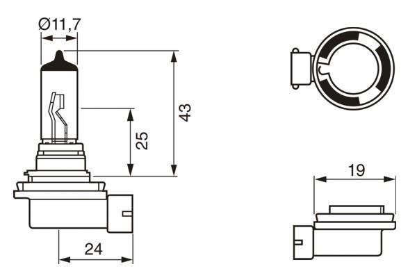 Lâmpada BOSCH 1 ✕ H11 - ref. 1 987 301 133