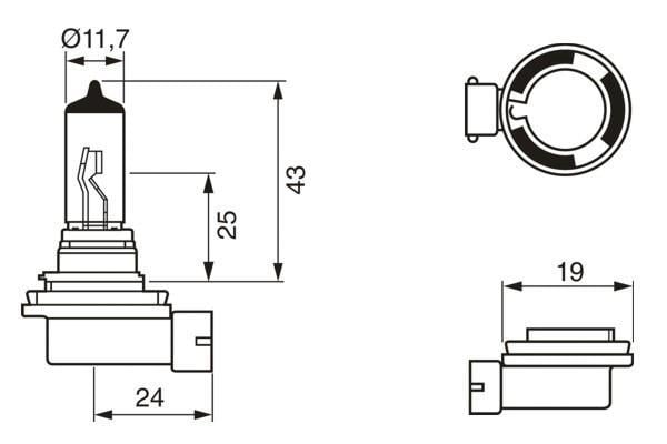 Ampoule BOSCH 1 ✕ H11 - ref. 1 987 301 340