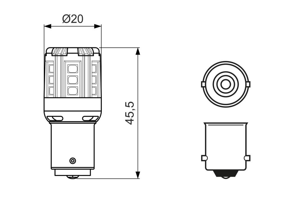 Ampoules LED Eclairage Arrière BOSCH P21W - ref. 1 987 301 517