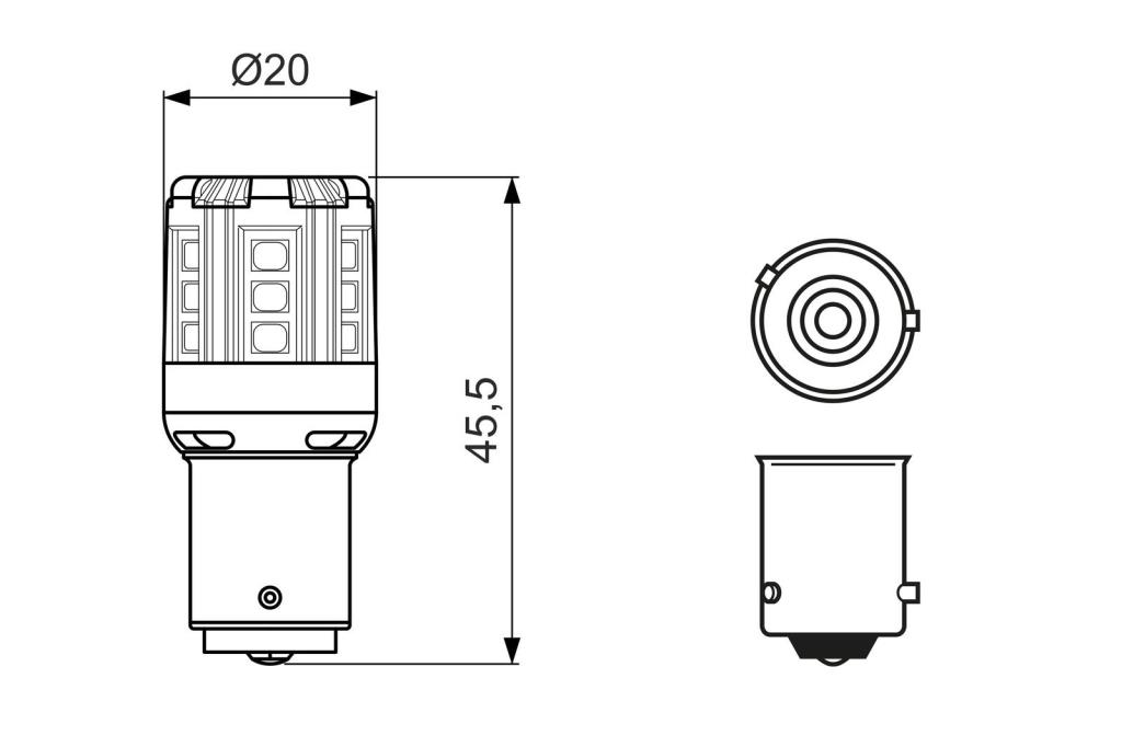 Lâmpadas LED Iluminação interior e sinalética BOSCH LED Retrofit - PY21W - ref. 1 987 301 520
