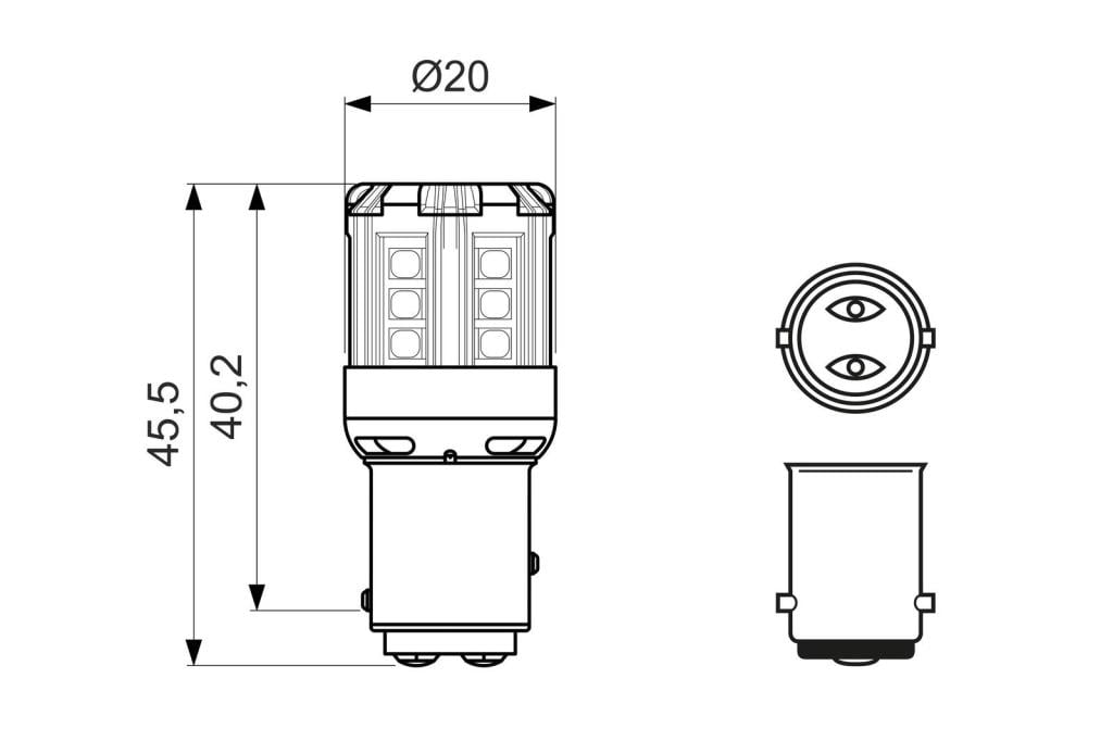 Ampoules LED Eclairage Arrière BOSCH P21/5W - ref. 1 987 301 521