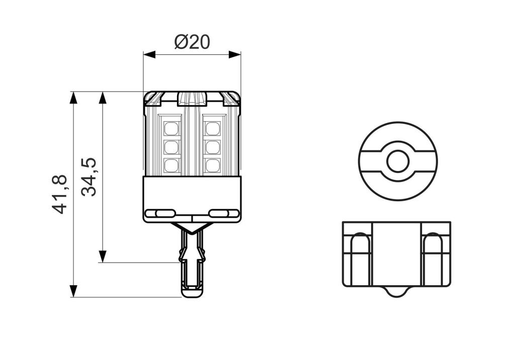Bombilla LED,  Faros traseros BOSCH W21W - ref. 1 987 301 524