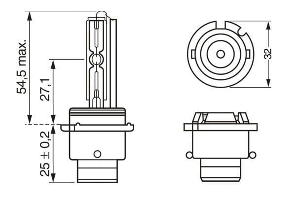 Lâmpada de xénon BOSCH 1 ✕ D2S - ref. 1 987 302 904