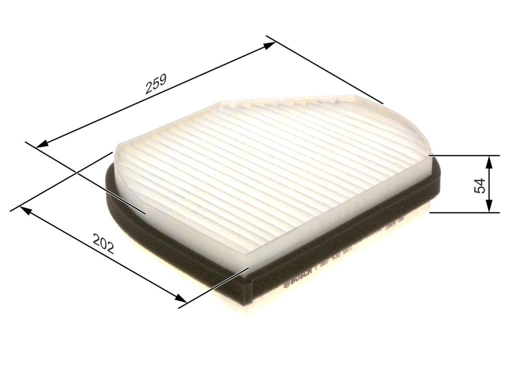 Filtre d'habitacle (Filtre à pollen) BOSCH M2001 - ref. 1 987 432 001