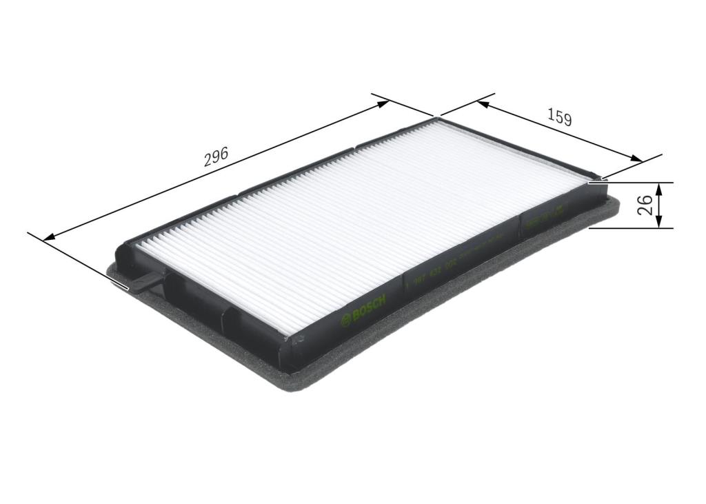 Filtre d'habitacle (Filtre à pollen) BOSCH M2002 - ref. 1 987 432 002