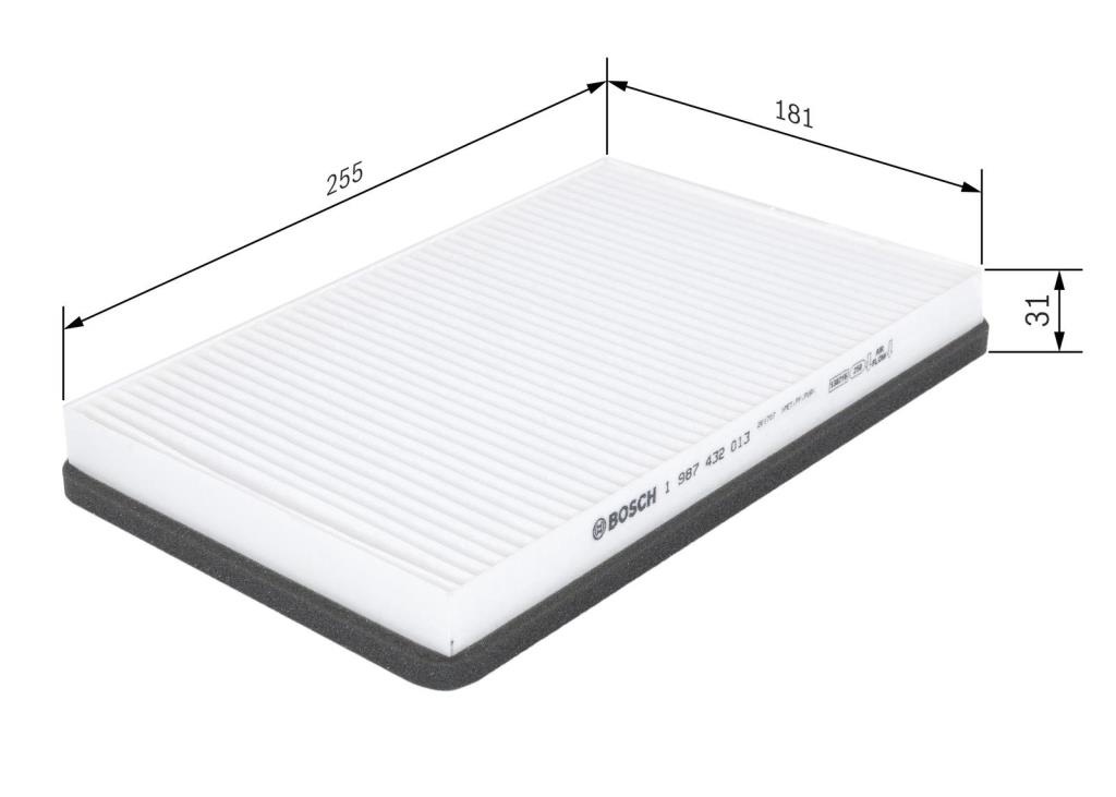 Filtre d'habitacle (Filtre à pollen) BOSCH M2013 - ref. 1 987 432 013
