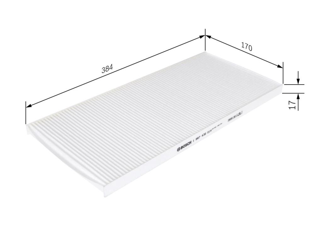 Filtre d'habitacle (Filtre à pollen) BOSCH M2014 - ref. 1 987 432 014