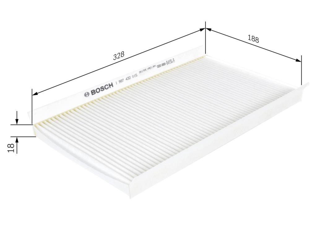 Filtro, aire habitáculo BOSCH M2015 - ref. 1 987 432 015