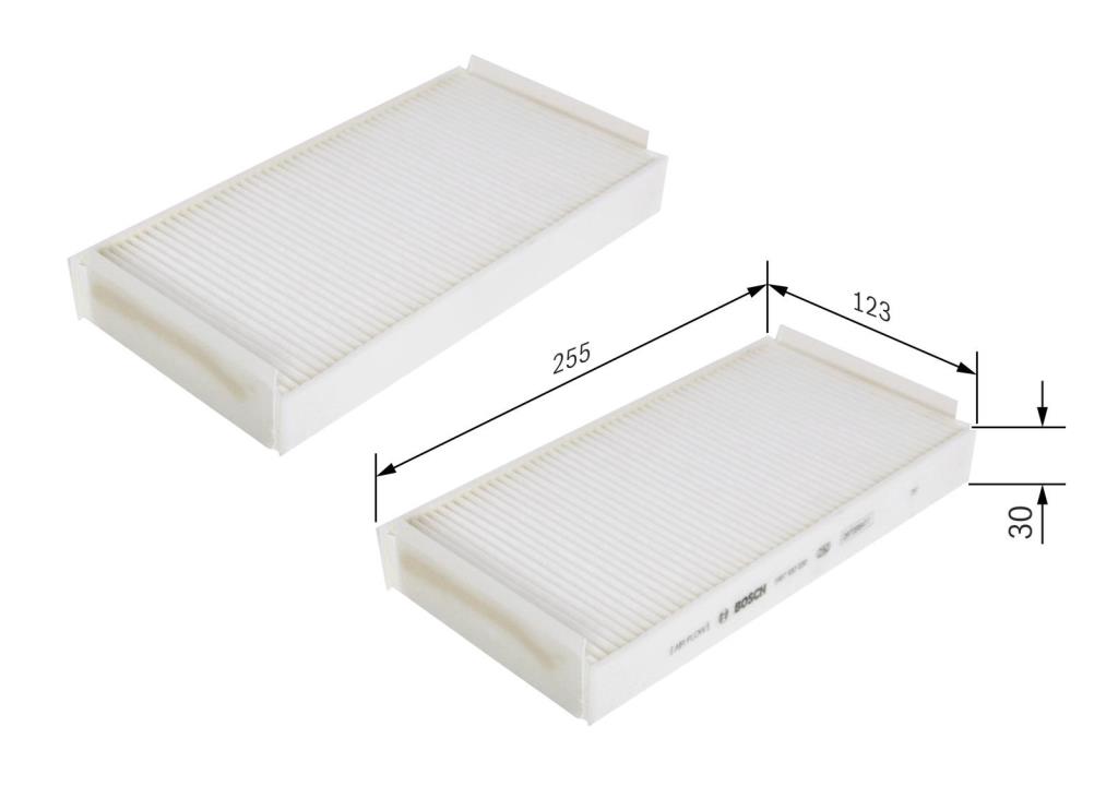 Filtre d'habitacle (Filtre à pollen) BOSCH M2020 - ref. 1 987 432 020