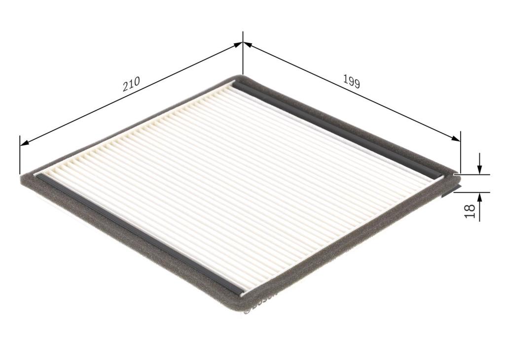 Filtre d'habitacle (Filtre à pollen) BOSCH M2021 - ref. 1 987 432 021