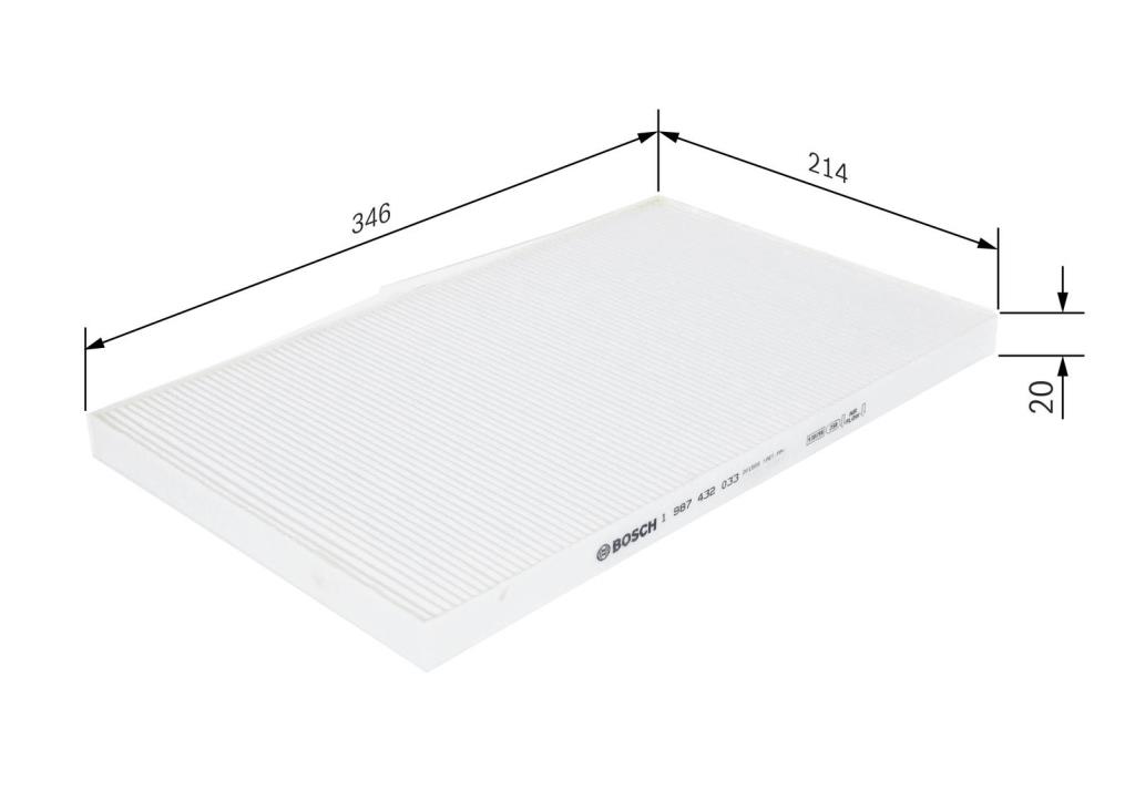 Filtre d'habitacle (Filtre à pollen) BOSCH M2033 - ref. 1 987 432 033