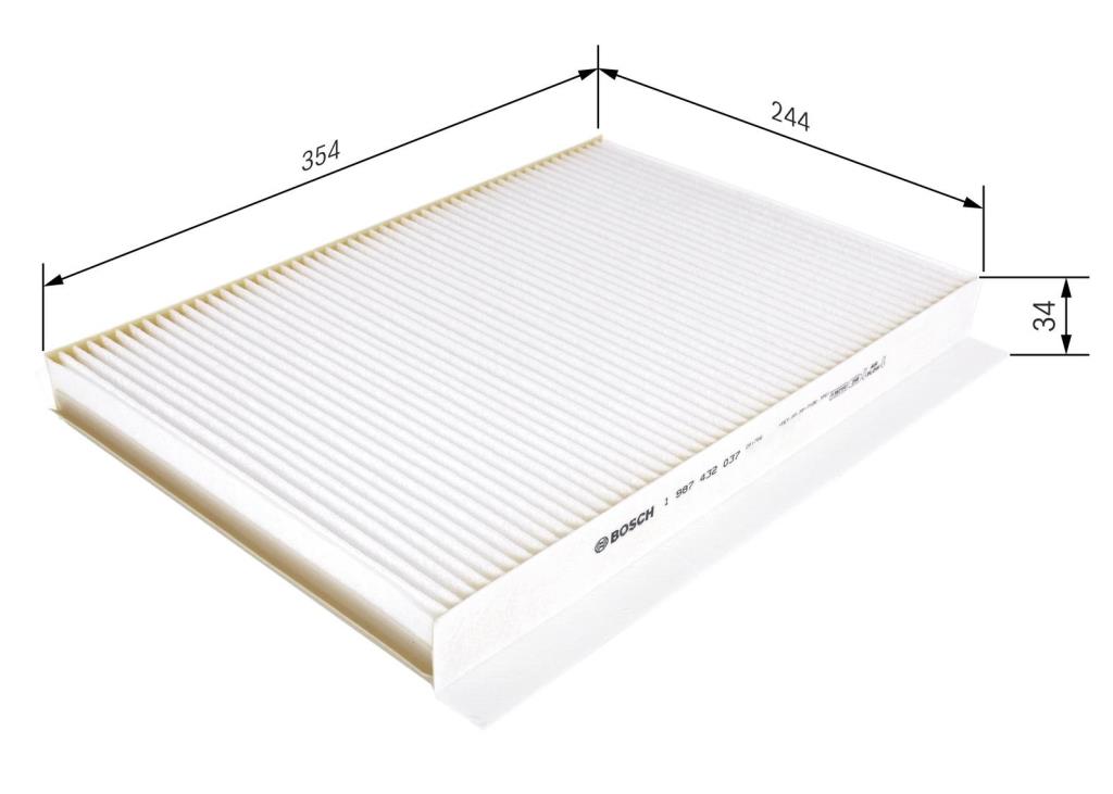 Filtre d'habitacle (Filtre à pollen) BOSCH M2037 - ref. 1 987 432 037