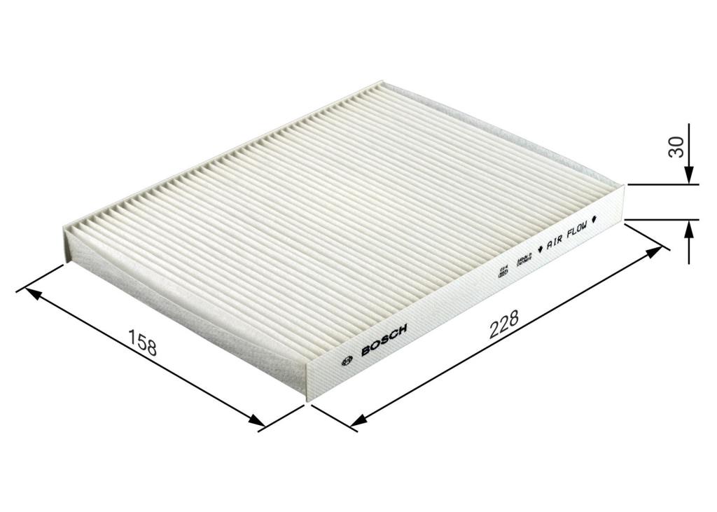 Filtre d'habitacle (Filtre à pollen) BOSCH M2039 - ref. 1 987 432 039