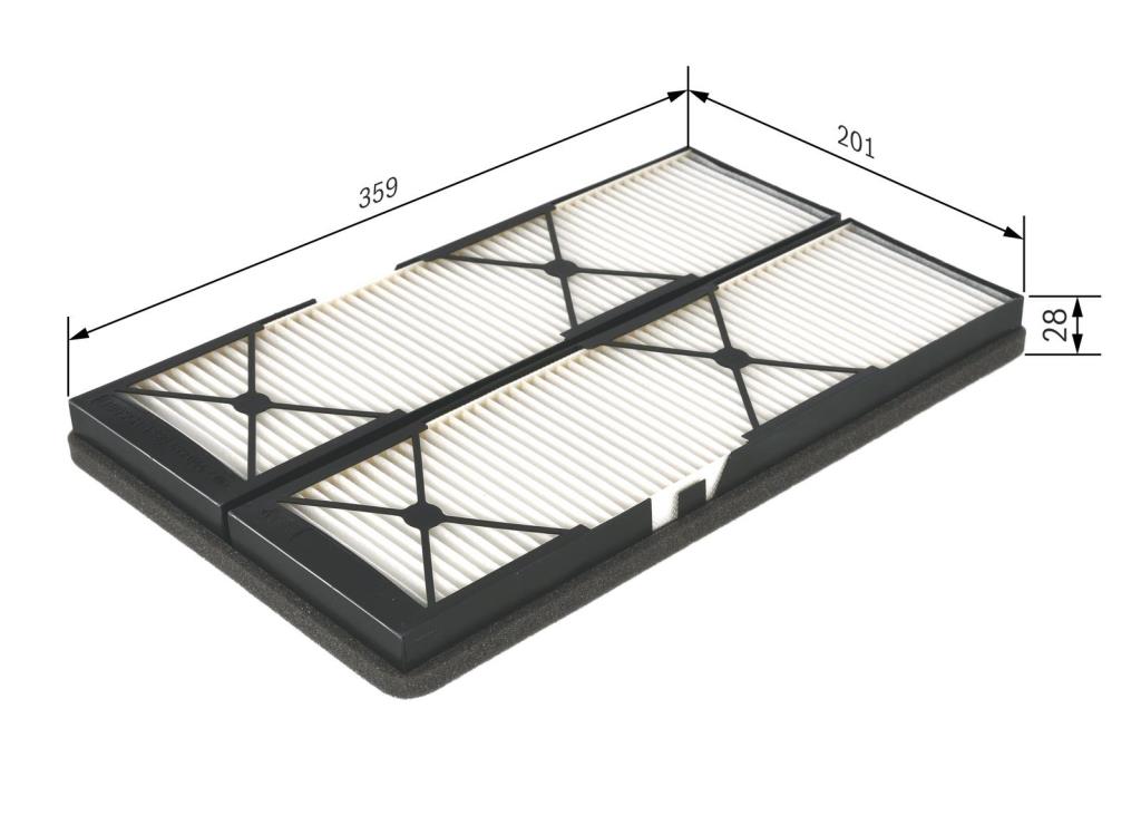 Filtre d'habitacle (Filtre à pollen) BOSCH M2044 - ref. 1 987 432 044