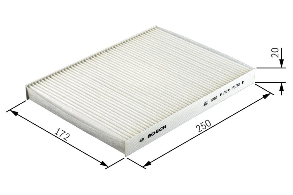 Filtre d'habitacle (Filtre à pollen) BOSCH M2055 - ref. 1 987 432 055