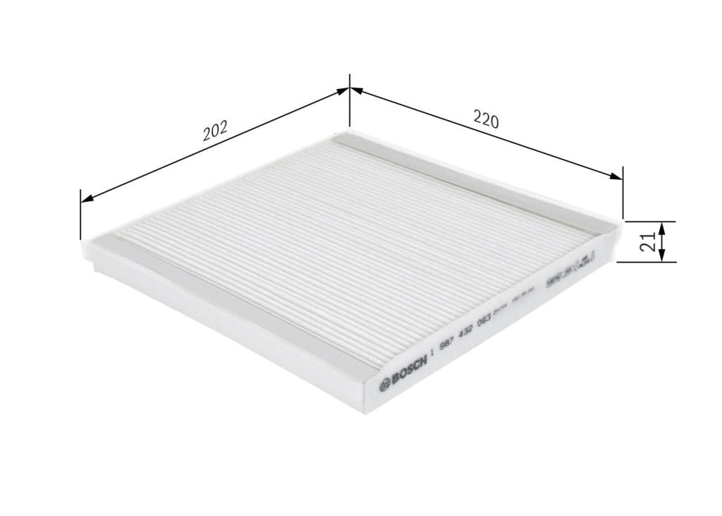 Filtre d'habitacle (Filtre à pollen) BOSCH M2063 - ref. 1 987 432 063