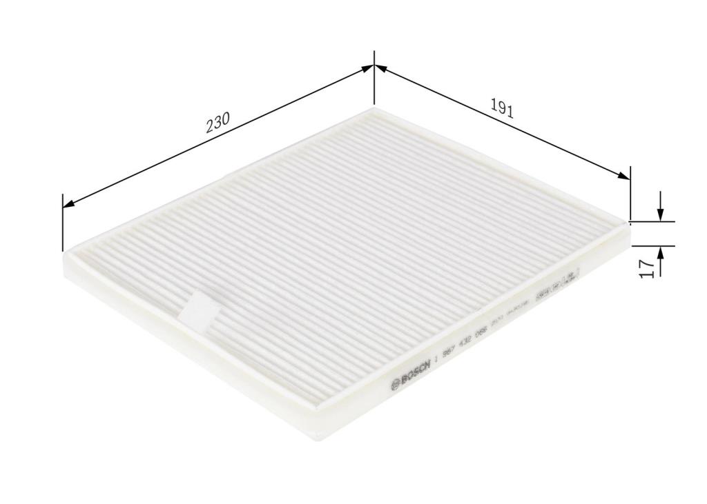 Filtre d'habitacle (Filtre à pollen) BOSCH M2066 - ref. 1 987 432 066