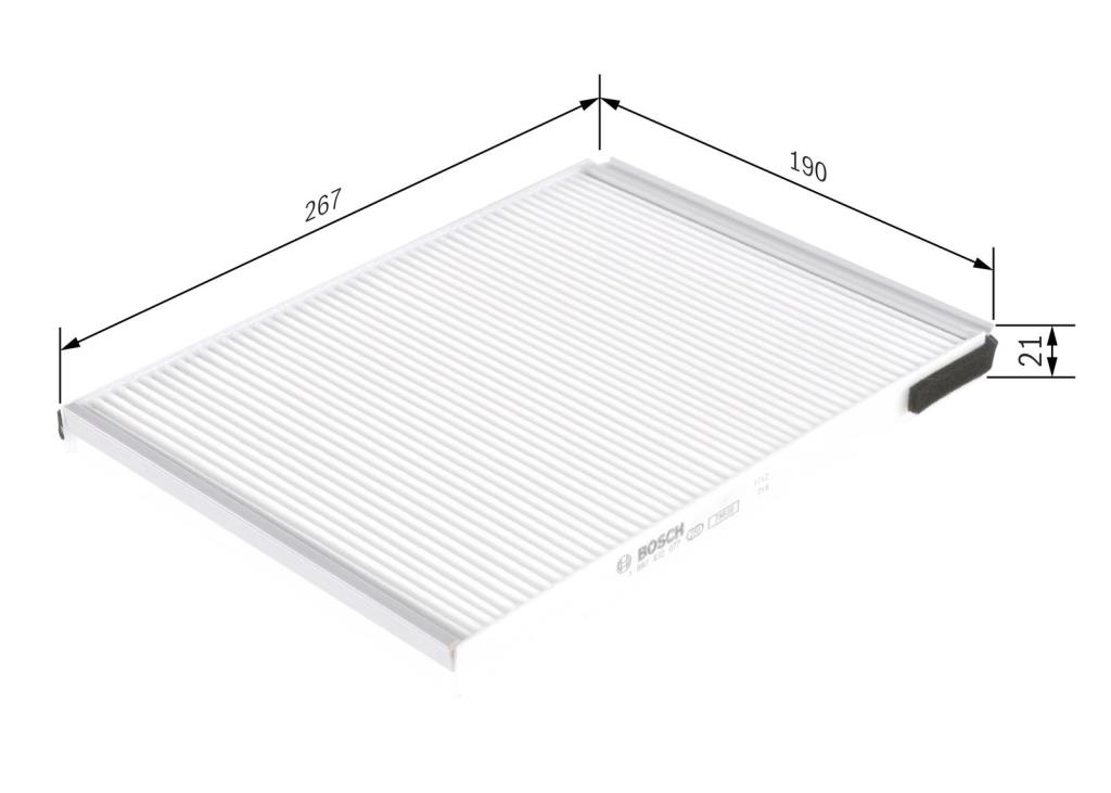 Filtre d'habitacle (Filtre à pollen) BOSCH M2077 - ref. 1 987 432 077