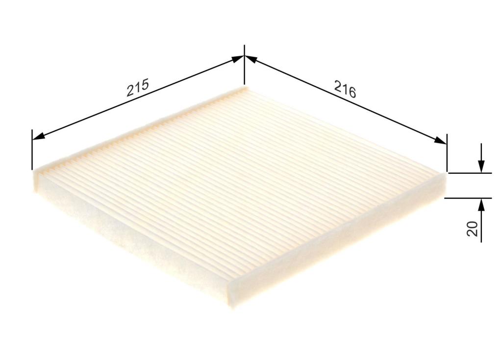 Filtre d'habitacle (Filtre à pollen) BOSCH M2085 - ref. 1 987 432 085