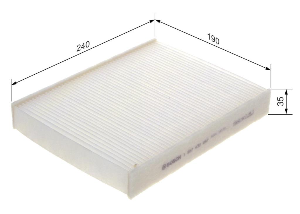 Filtre d'habitacle (Filtre à pollen) BOSCH M2087 - ref. 1 987 432 087