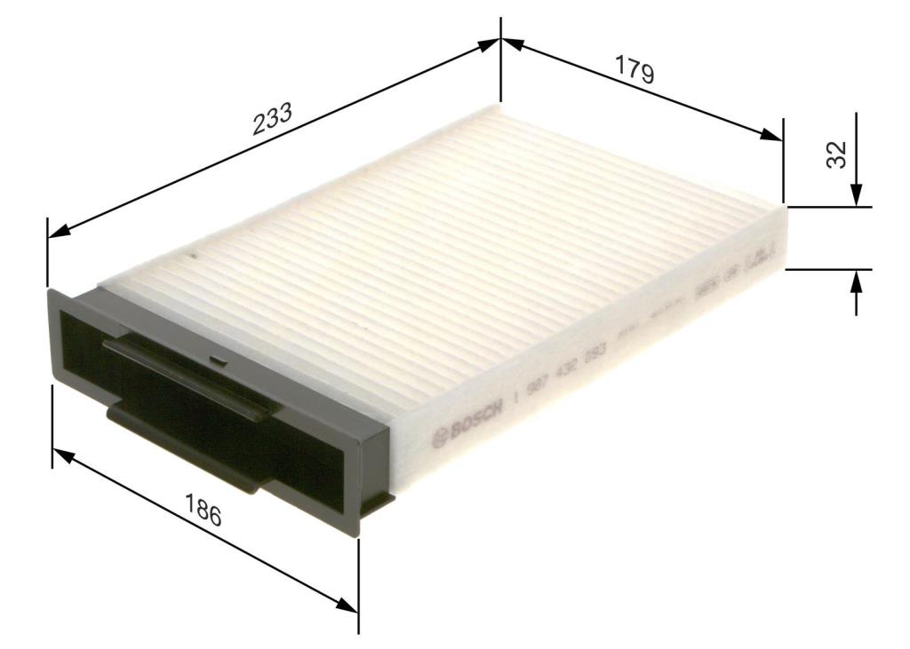 Filtro, aire habitáculo BOSCH M2093 - ref. 1 987 432 093