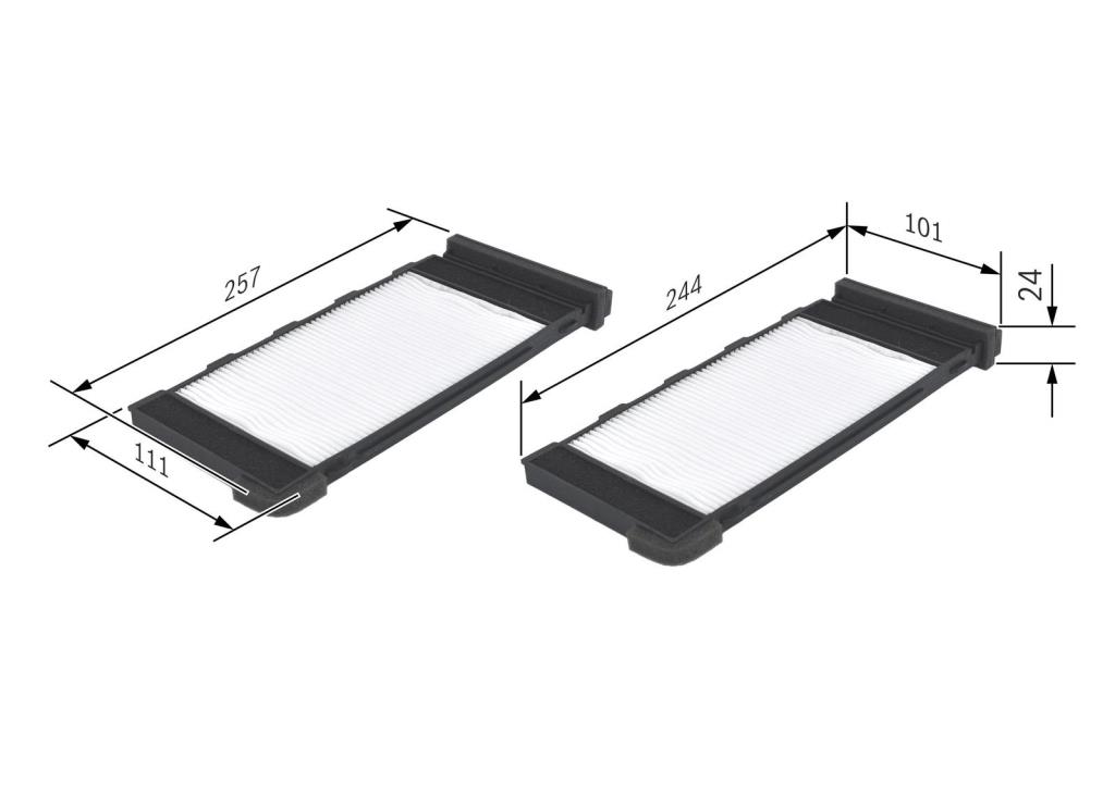 Filtro, aire habitáculo BOSCH M2118 - ref. 1 987 432 118