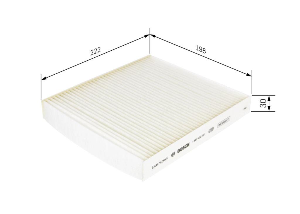 Filtro, aire habitáculo BOSCH M2121 - ref. 1 987 432 121