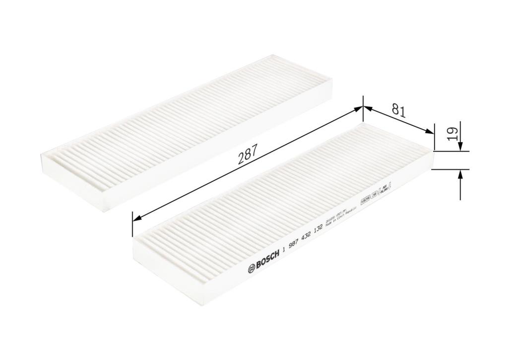 Filtre d'habitacle (Filtre à pollen) BOSCH M2132 - ref. 1 987 432 132