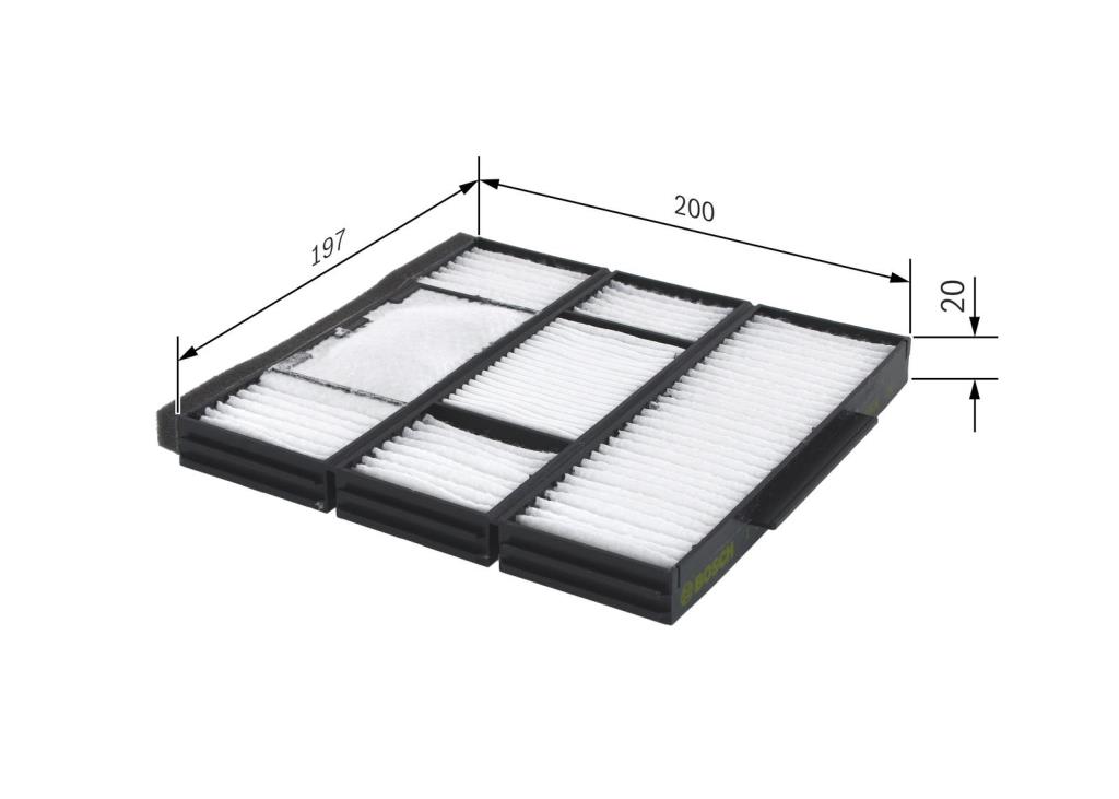 Filtre d'habitacle (Filtre à pollen) BOSCH M2155 - ref. 1 987 432 155