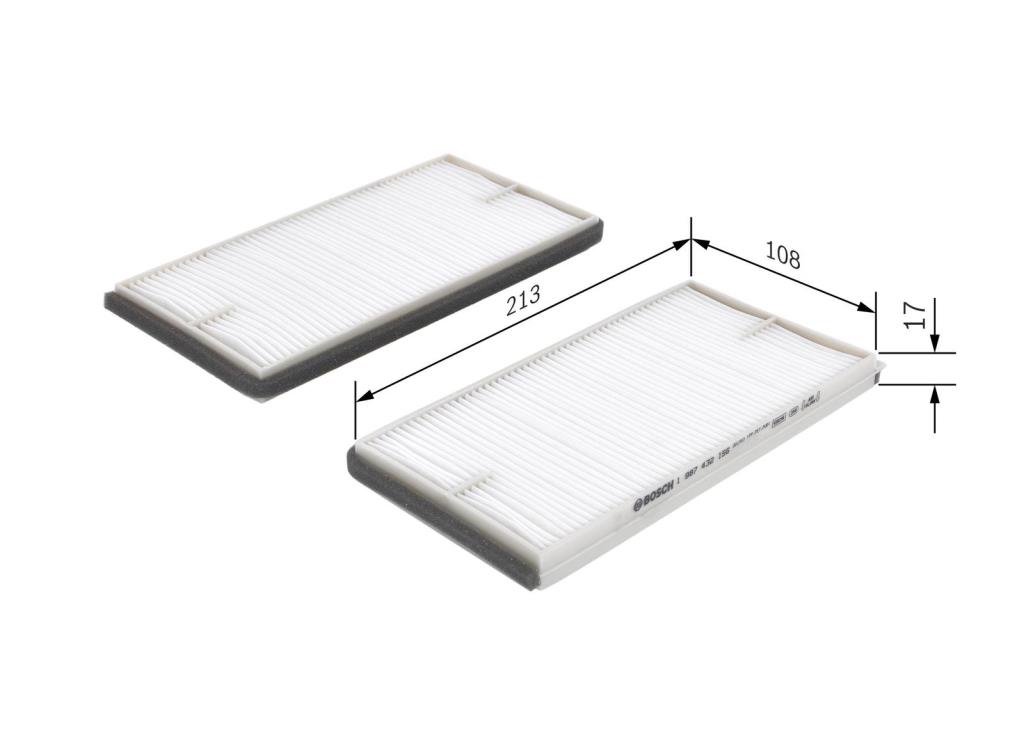 Filtre d'habitacle (Filtre à pollen) BOSCH M2156 - ref. 1 987 432 156