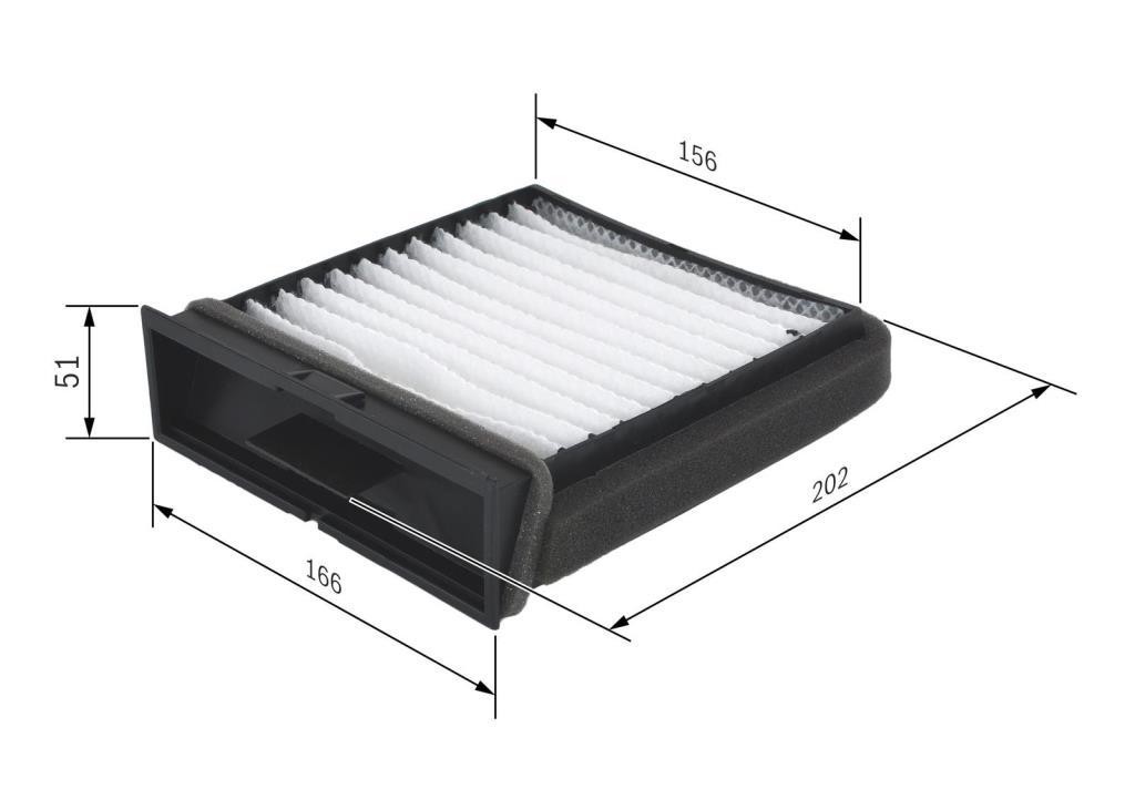 Filtre d'habitacle (Filtre à pollen) BOSCH M2157 - ref. 1 987 432 157
