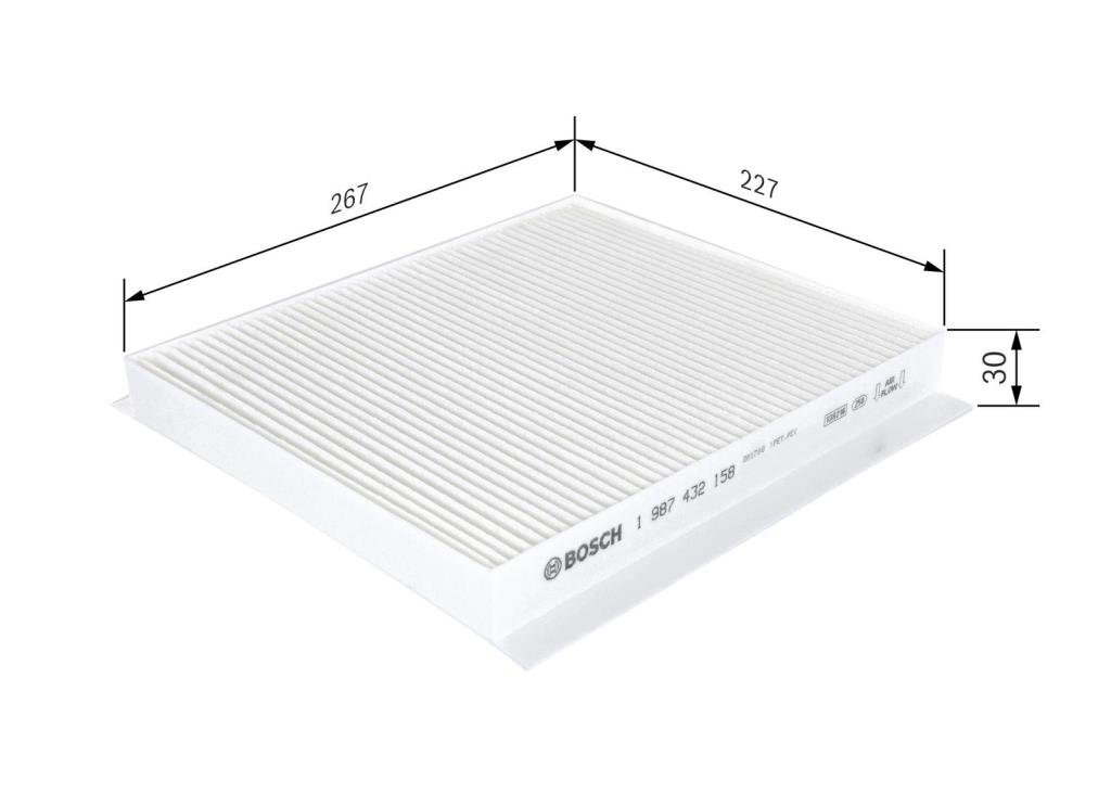 Filtro, aire habitáculo BOSCH M2158 - ref. 1 987 432 158