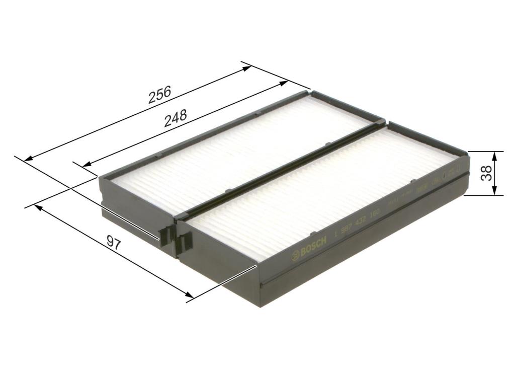 Filtro, aire habitáculo BOSCH M2160 - ref. 1 987 432 160