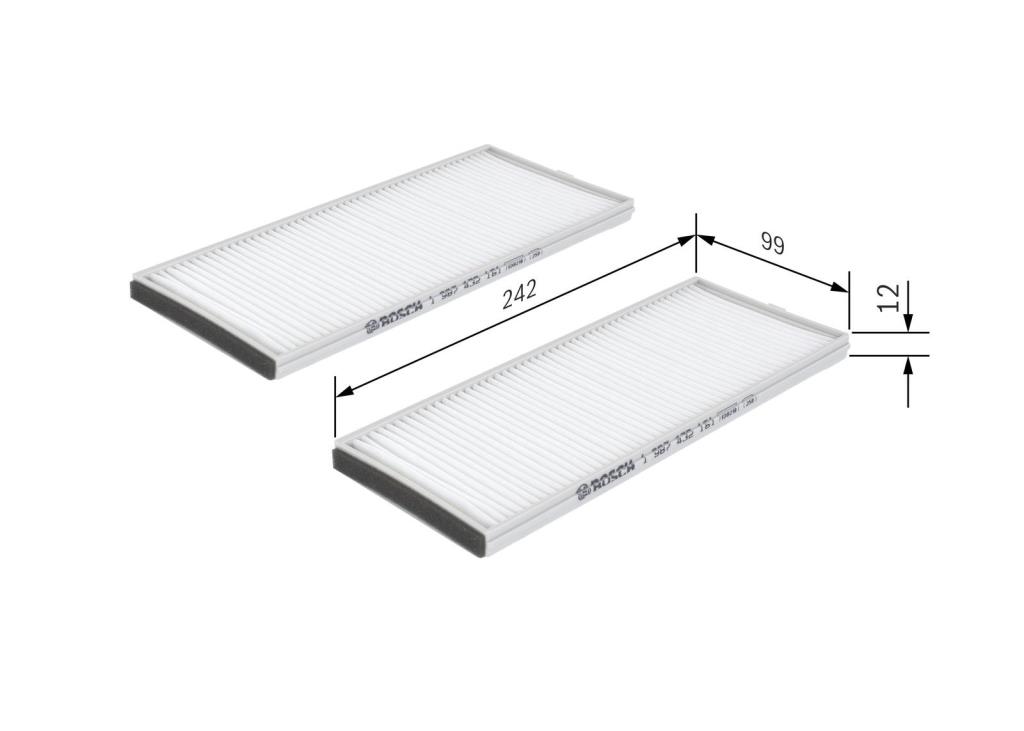 Filtre d'habitacle (Filtre à pollen) BOSCH M2161 - ref. 1 987 432 161