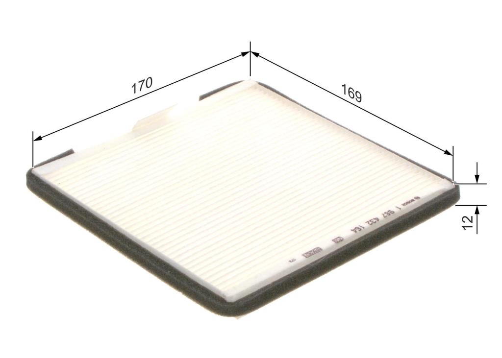 Filtre d'habitacle (Filtre à pollen) BOSCH M2164 - ref. 1 987 432 164
