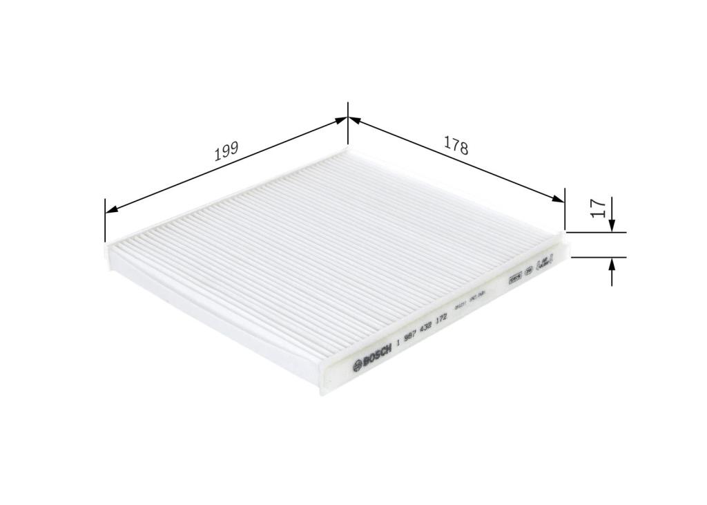 Filtro de habitáculo BOSCH M2172 - ref. 1 987 432 172