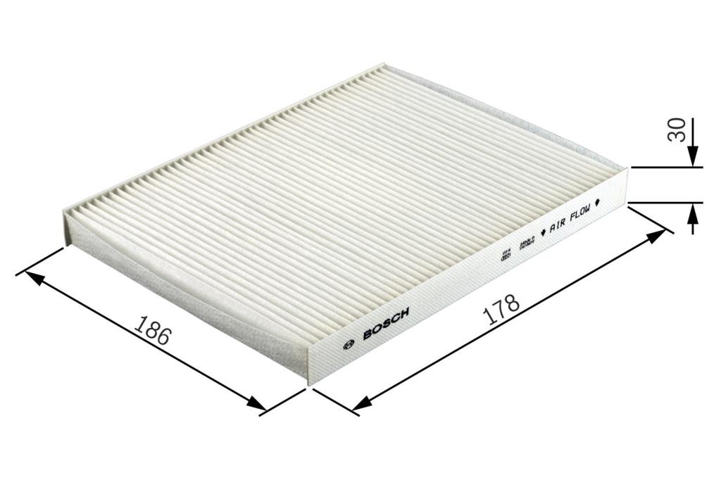 Filtre d'habitacle (Filtre à pollen) BOSCH M2173 - ref. 1 987 432 173