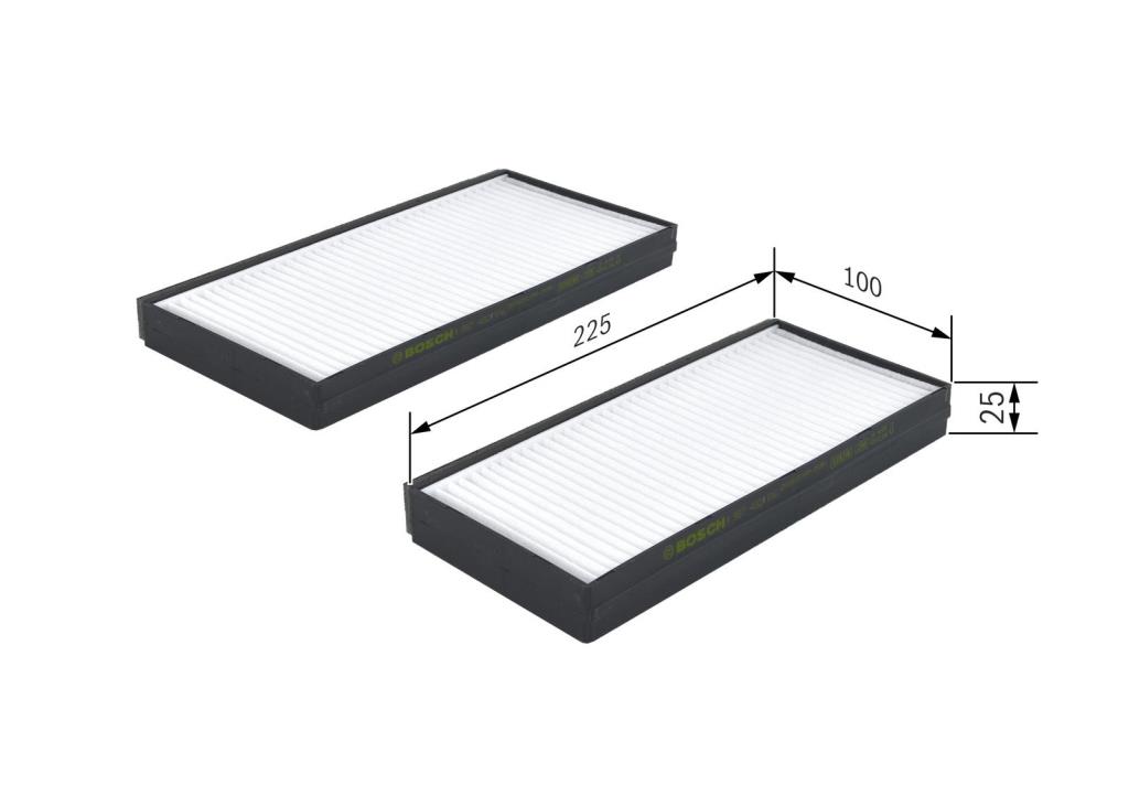 Filtre d'habitacle (Filtre à pollen) BOSCH M2176 - ref. 1 987 432 176