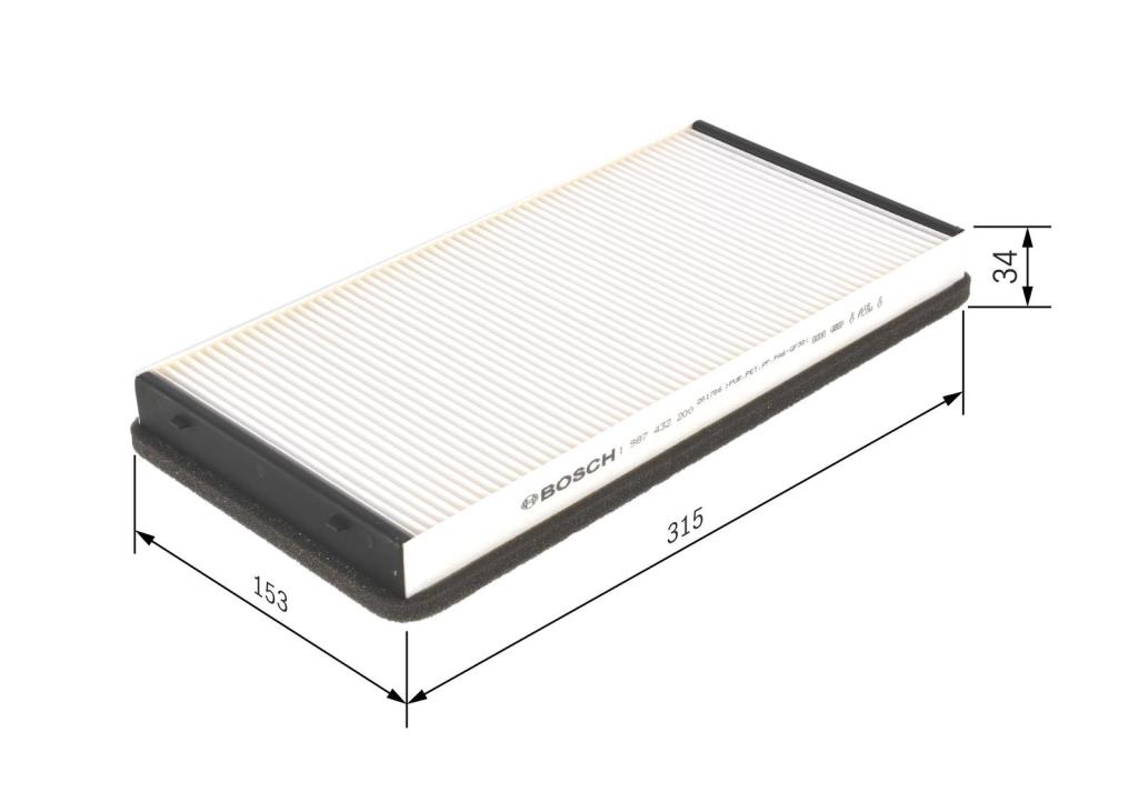 Filtre d'habitacle (Filtre à pollen) BOSCH M2200 - ref. 1 987 432 200