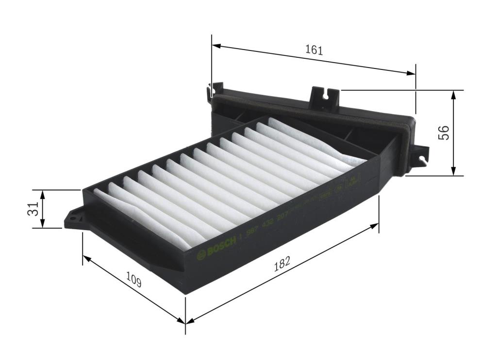 Filtro, aire habitáculo BOSCH M2207 - ref. 1 987 432 207