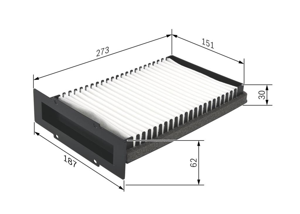 Filtre d'habitacle (Filtre à pollen) BOSCH M2210 - ref. 1 987 432 210